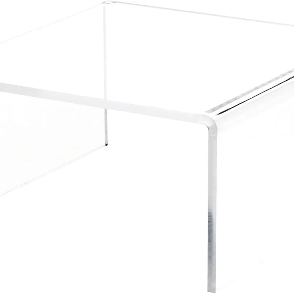 

4 High 1/4 Thick Clear Acrylic Square Display Stands, 8 W x 8 D (3-Pack)