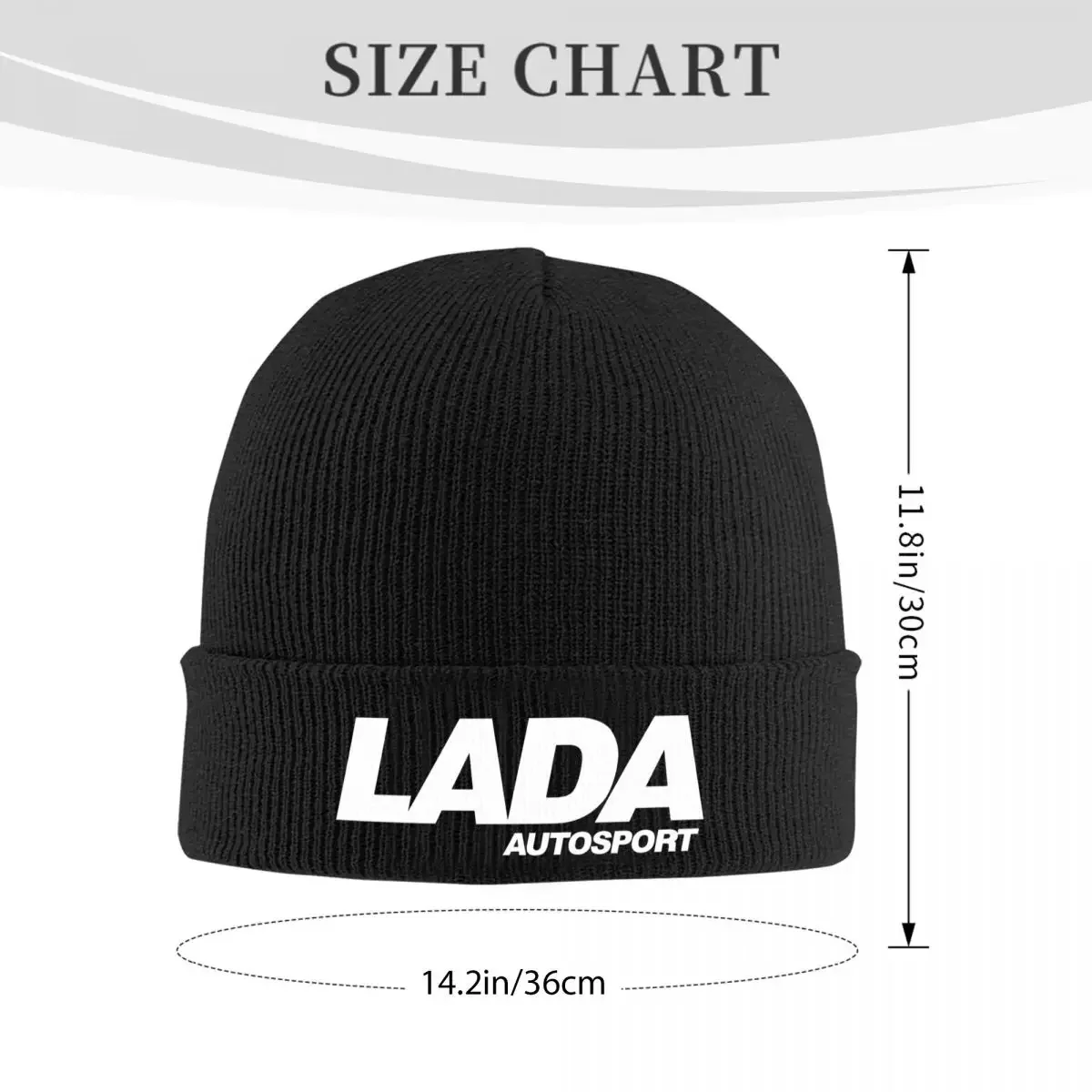 Lada Autosport Logo (white) Warm Knitted Cap Hip Hop Bonnet Hat Autumn Winter Outdoor Beanies Hats for Unisex Adult