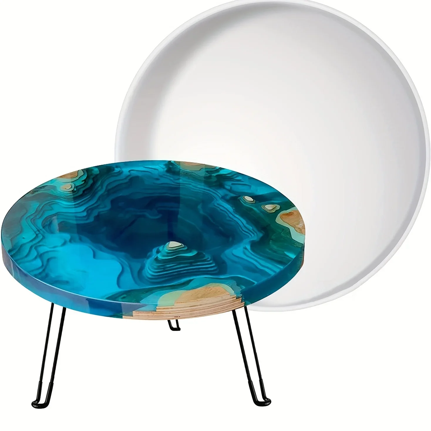 1 Stück Große Harztablett-Formen, 50cm Runde Epoxidharz-Tischform, Runde Dicke Silikon-Tablettformen für Charcuterie-Bretter, Flusstisch-Harzguss, DIY-Kunst, Heimdekoration