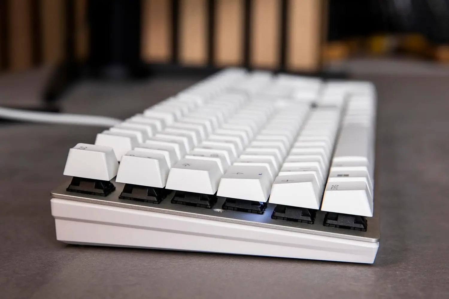 

KC 200 MX Mechanical Office Keyboard with New MX2A switches. Modern Design with Metal Plate Frame (White W/MX2A Brown Switch)