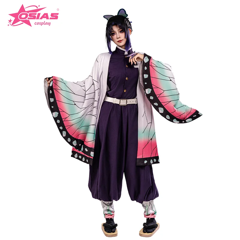 

OSIAS Kochou Shinobu Cosplay Costume Set Kochou Shinobu wig Kochou Shinobu shoes Demon Slayer