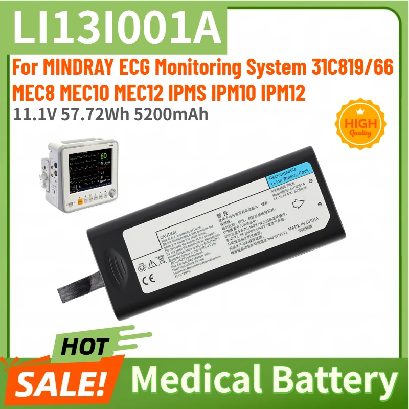 

LI13I001A High Quality Medical Battery 11.1V 5200mAh for MINDRAY ECG Monitoring System IMEC8 IMEC10 IMEC12 IPM10 IPM12 Brand New