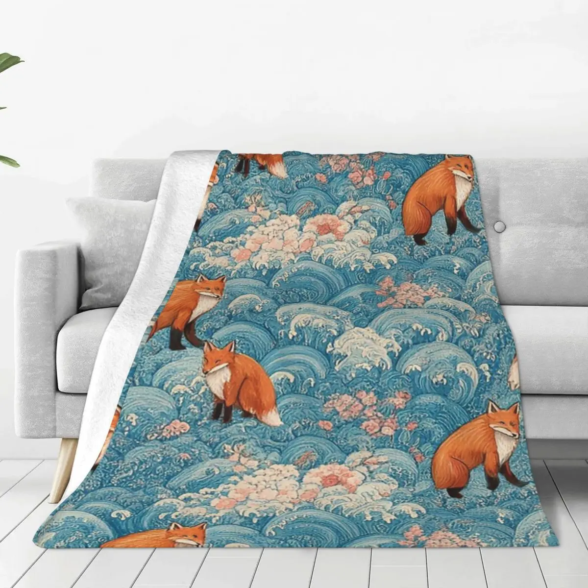 Eternal Peace Kitsune Gathering Blanket Fleece Warm Sofa Throw Blankets For Home Bedroom Travel Throws Bedspread Quilt