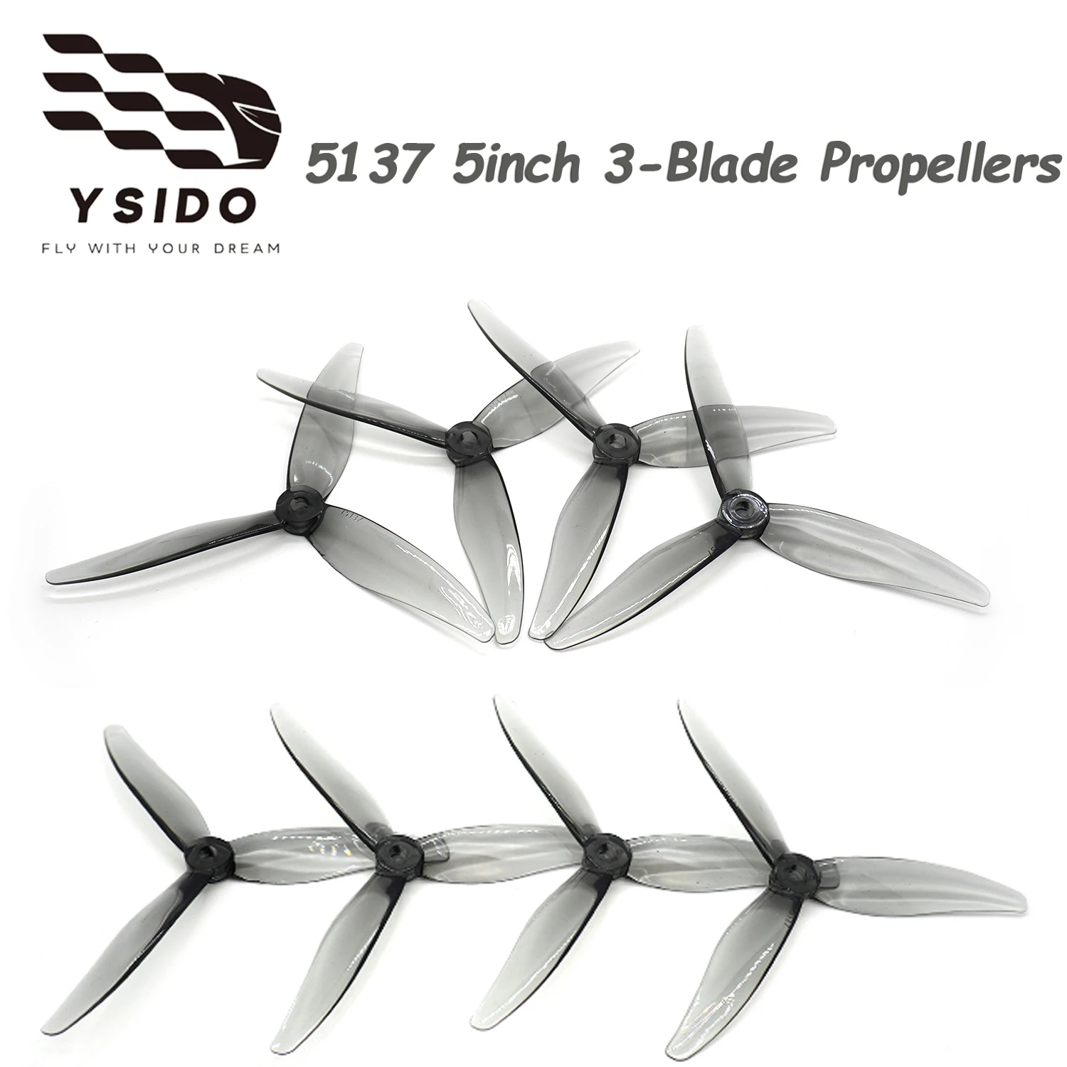2/4/8 Paar 5137 Propeller 5 Zoll 3-Blatt RC Propellerblätter für Ferngesteuerte FPV Freestyle Racing Drohne Quadcopter Mark4 Modell