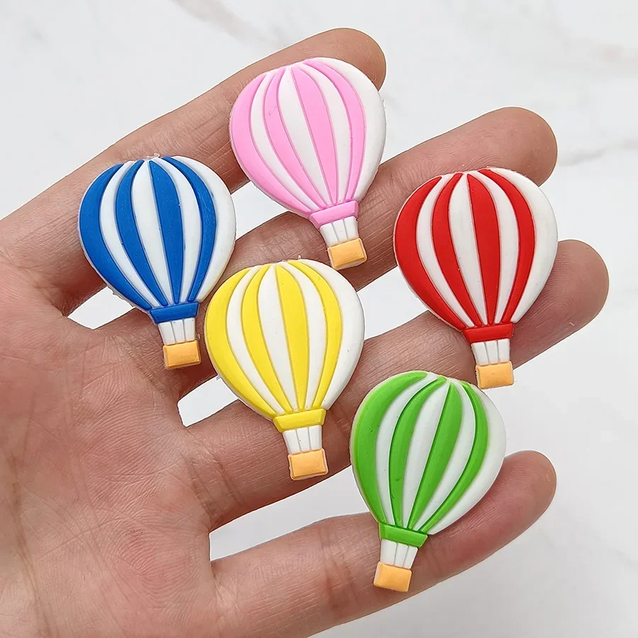 Colorful Hot Air Balloon PVC Shoe Charms Sandals Accessories For Wristbands Shoe Buckle Decorations Kid Gift Shoe Clips Badge