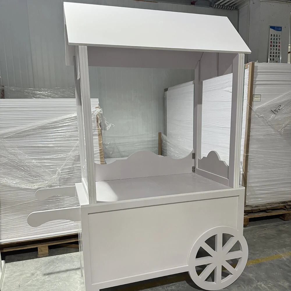 Hot Sale Custom PVC White Small Candy Cart Wedding Party Dessert Candy