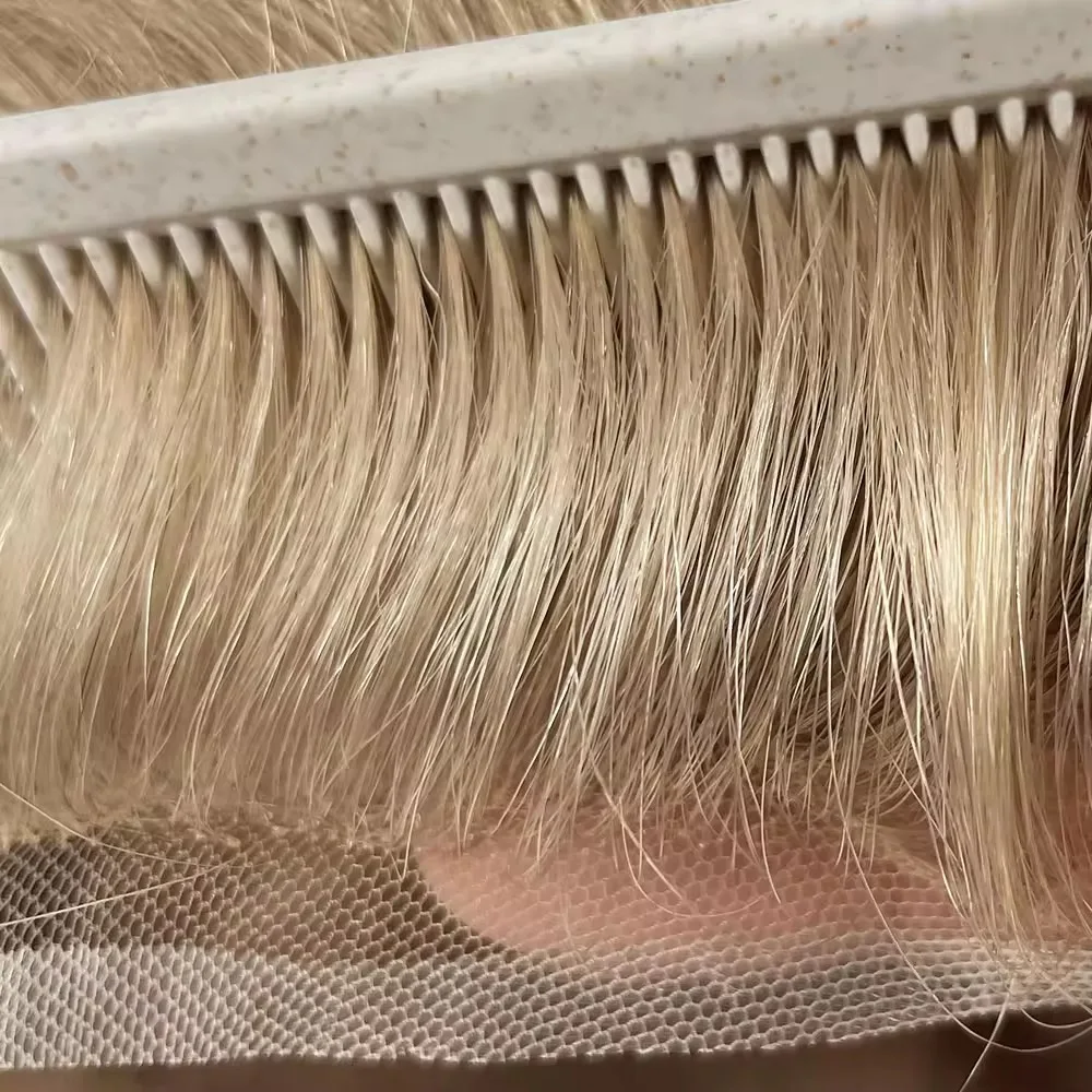 

100% европейский парик из натуральных волос Q6, швейцарский кружевной и ультратонкий мужской парик из искусственной кожи # 613 блондинка Мужской парик Мужской парик плотности 130 Мужские замены