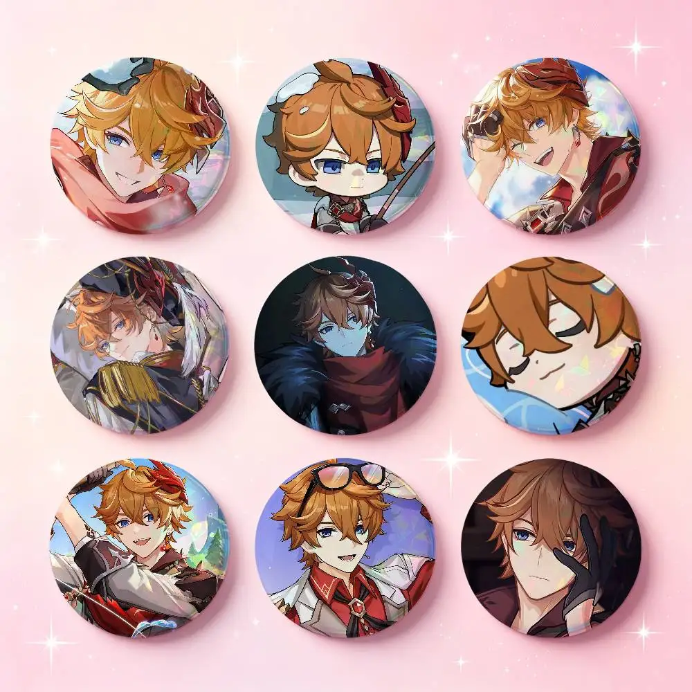 Genshin Impact Tartaglia Badges Button Round Creative Pin Brooch Badge Bag Decor Accessories Fans Collect Friends Gifts