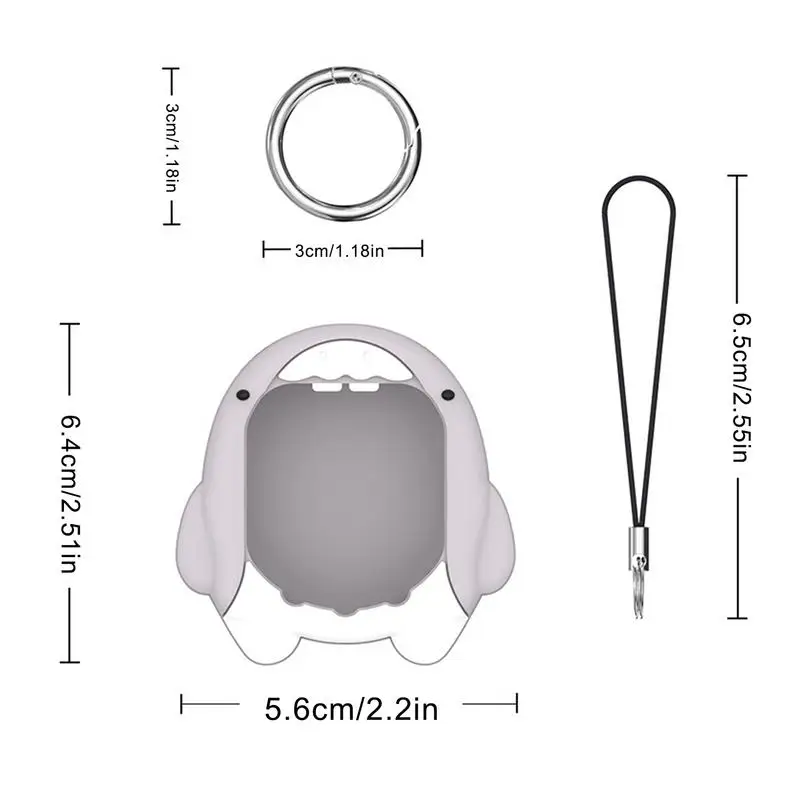 غطاء سيليكون و واقي شاشة و سلسلة ، القرش لطيف ، الكرتون استبدال الحال بالنسبة Tamagotchi Uni 2023