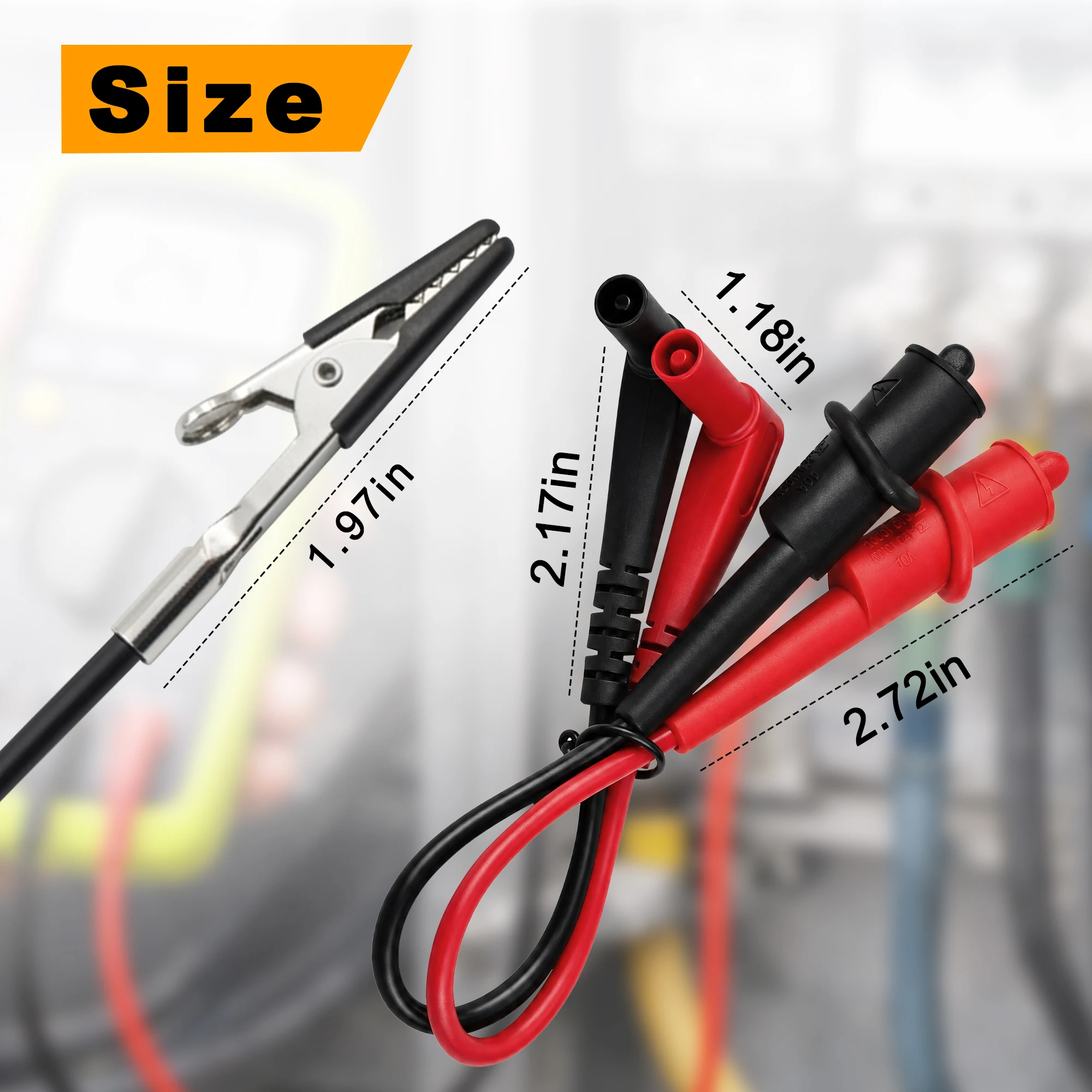 ZIBOO ASA2 Short Alligator Lead Extensions Compatible with Fieldpiece ADK7 , ASLS2 or ADLS2