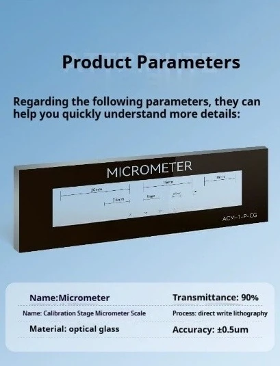 Microscope Stage Micrometer Objective Micrometer Calibration Scale Reticle Graticule Glass Calibration Ruler for Lab Microscope