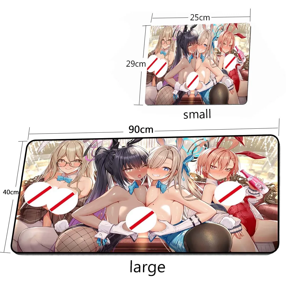 섹시한 큰 가슴 소녀 원신 임팩트 대형 마우스 패드 노트북 게임용 마우스 패드 데스크탑 키보드 애니메이션 마우스패드 게임 액세서리 매트
