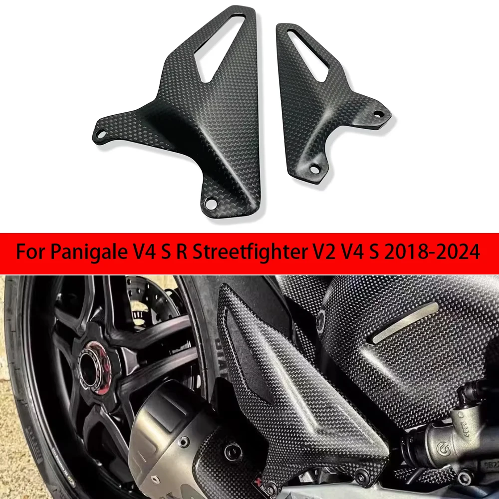

Motorcycle Carbon Fiber Heel Guard Plates Foot Rests case For DUCATI Panigale V4 S R Streetfighter V2 V4 S 2018-2024