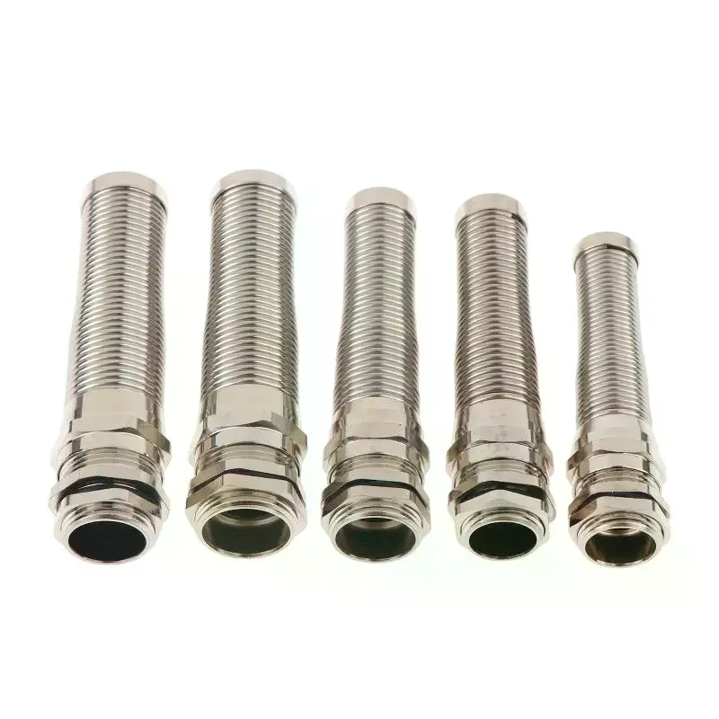 Electrical Cable Gland Waterproof Strain Relief Anti Bending Nickel Plated Brass for Solar Power System Wiring