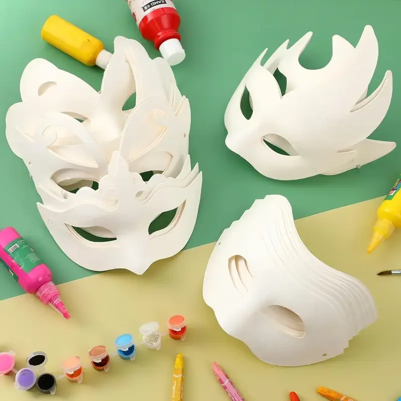 

12/24pcs DIY Paper Couple Masks: Festive Animal Painted Blank Masks for Role Play Carnival Decor - 6 Styles Fantasy Mask