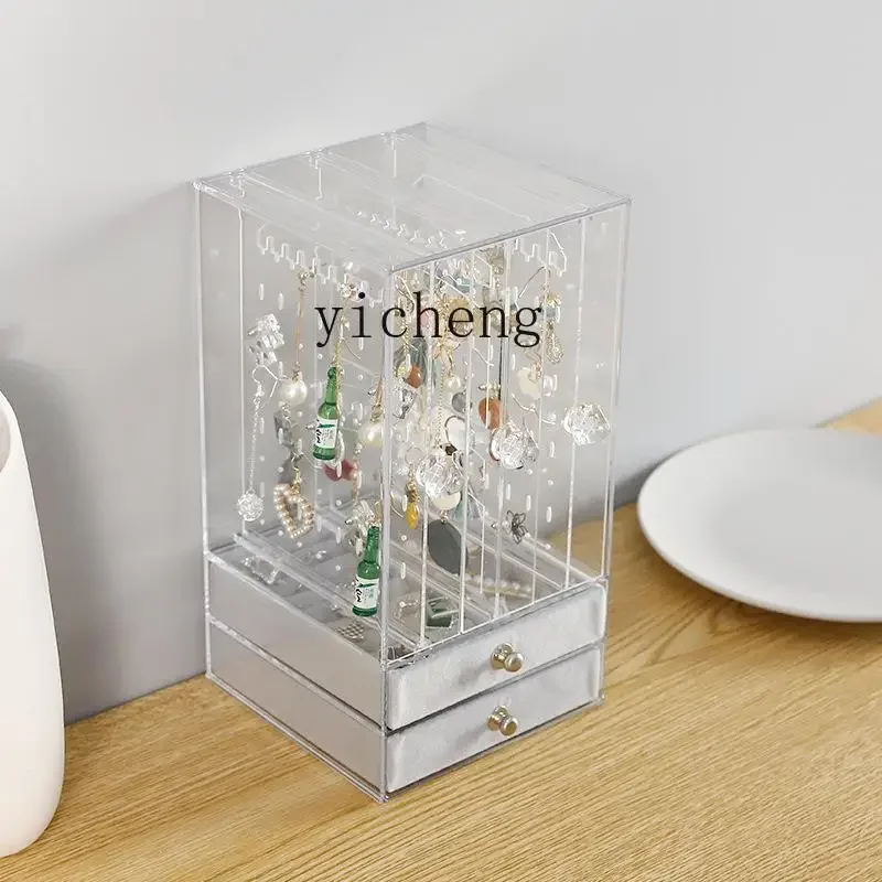 

XL Acrylic Jewelry Storage Box Ear i Ring Necklace Display Stand Premium Earrings Earrings Ring Cabinet