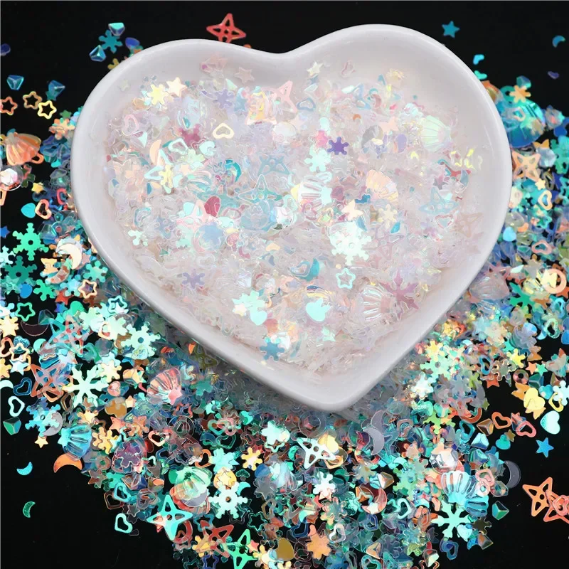 20/50g Glitter Sequin Mix Star Heart Dot Shape Colorful Nail Sequins for Shaker Nail Art Flakies Paillette Decoration