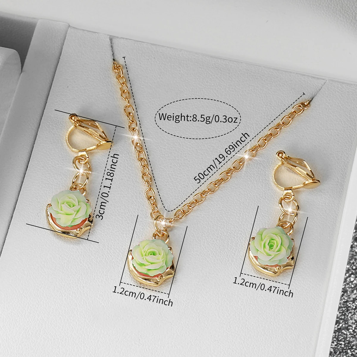 4PCS Elegant Women Square Quartz Watch Necklace Earrings Set Fashion Flowers Bracelet Wristwatches Relogio Feminino（Without Box） - view 6