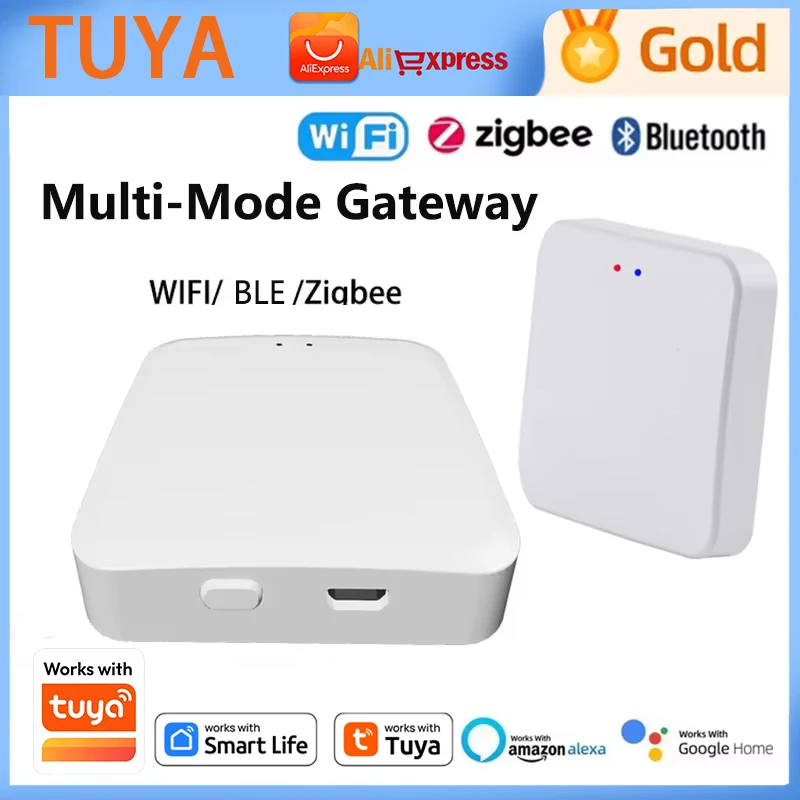 Tuya ZigBee 3.0 Smart Hub WIFl/ BLE Wireless Gateway Bridge for App Voice Remote Control Works with Alexa Google Home Assistant