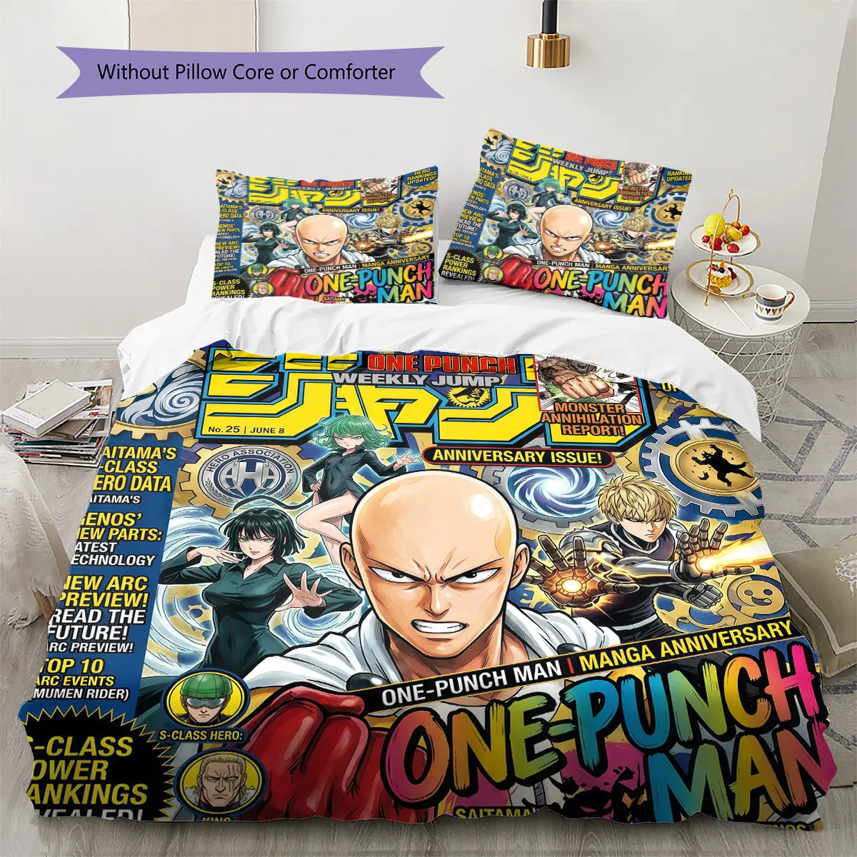 One-Punch Man Comfor Duvet Cover Children's Bedding Set,Extra Large Size Gifts Various Sizes Available -HE106