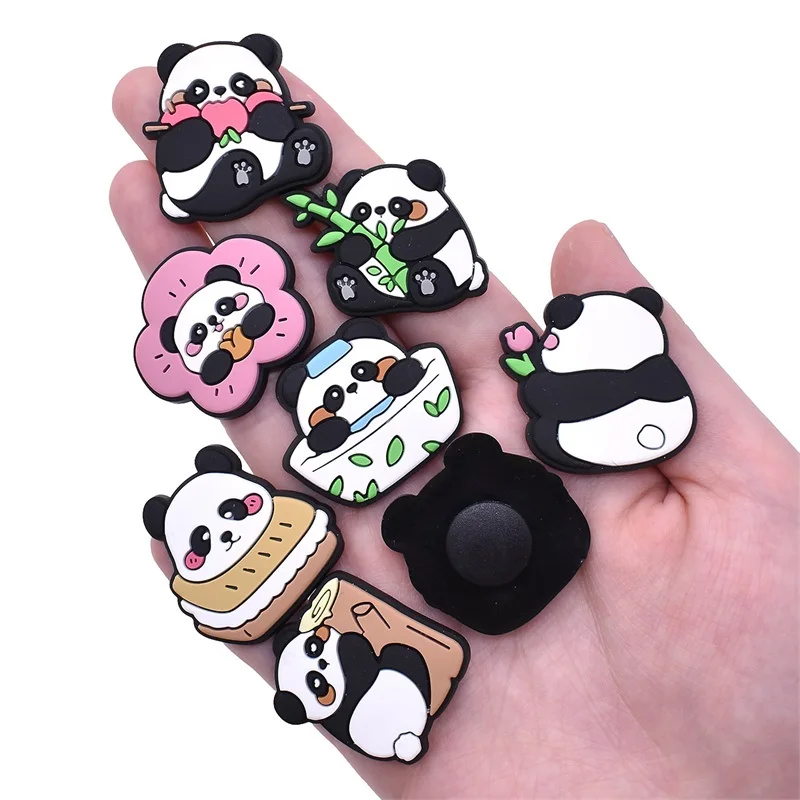 Panda Shoe Charms for  Sandals Wristband Bracelet Decoration Lovely Charms Pins Party Favors for Boys Girls