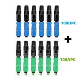 Yüksek kalite 100 adet SC APC fiber optik SC UPC tek modlu hızlı bağlayıcı SC APC FTTH Fiber optik hızlı bağlantı ücretsiz kargo