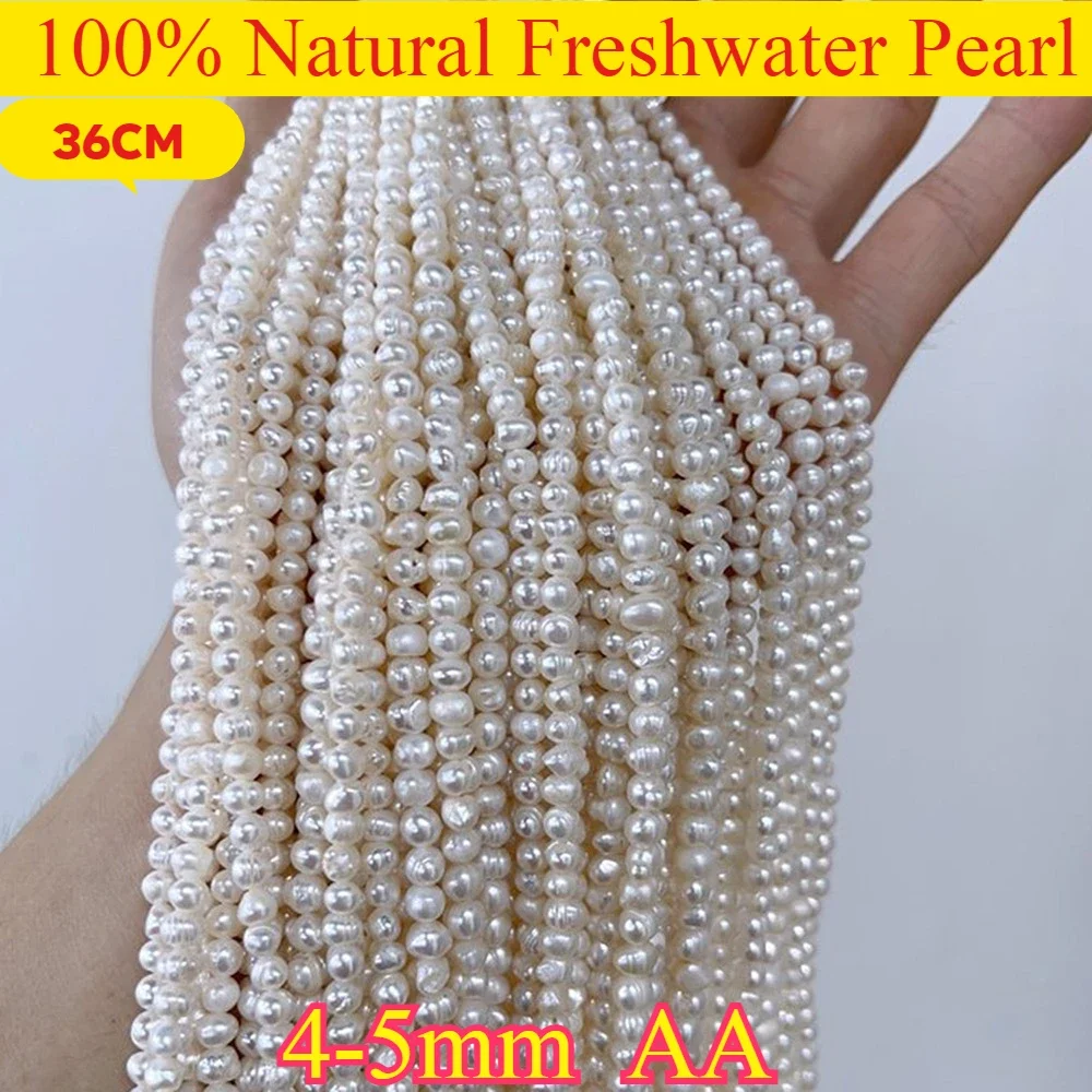

4-5mm AA White Purple Natural Freshwater Pearl Punch Loose Bead High Quality for DIY Elegant Necklace Bracelet Jewelry Making