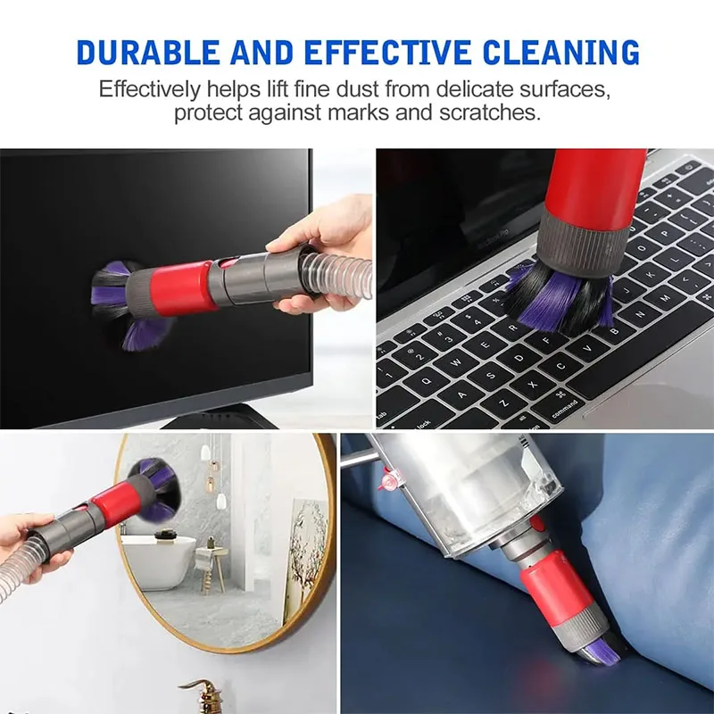 Traceless Dust Brushes Head Extension Hose For Dyson V7 V8 V10 V11 V12 V15 Vacuum Cleaner Replacement Parts Cleaning Accessories