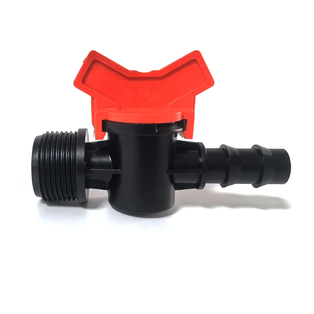 10 Pcs Faucet Drip Irrigation Switch Valve 16mm 1/2 3/4 Inch Male Barbed Water Valve PE PVC Pipe  Water pipe valve