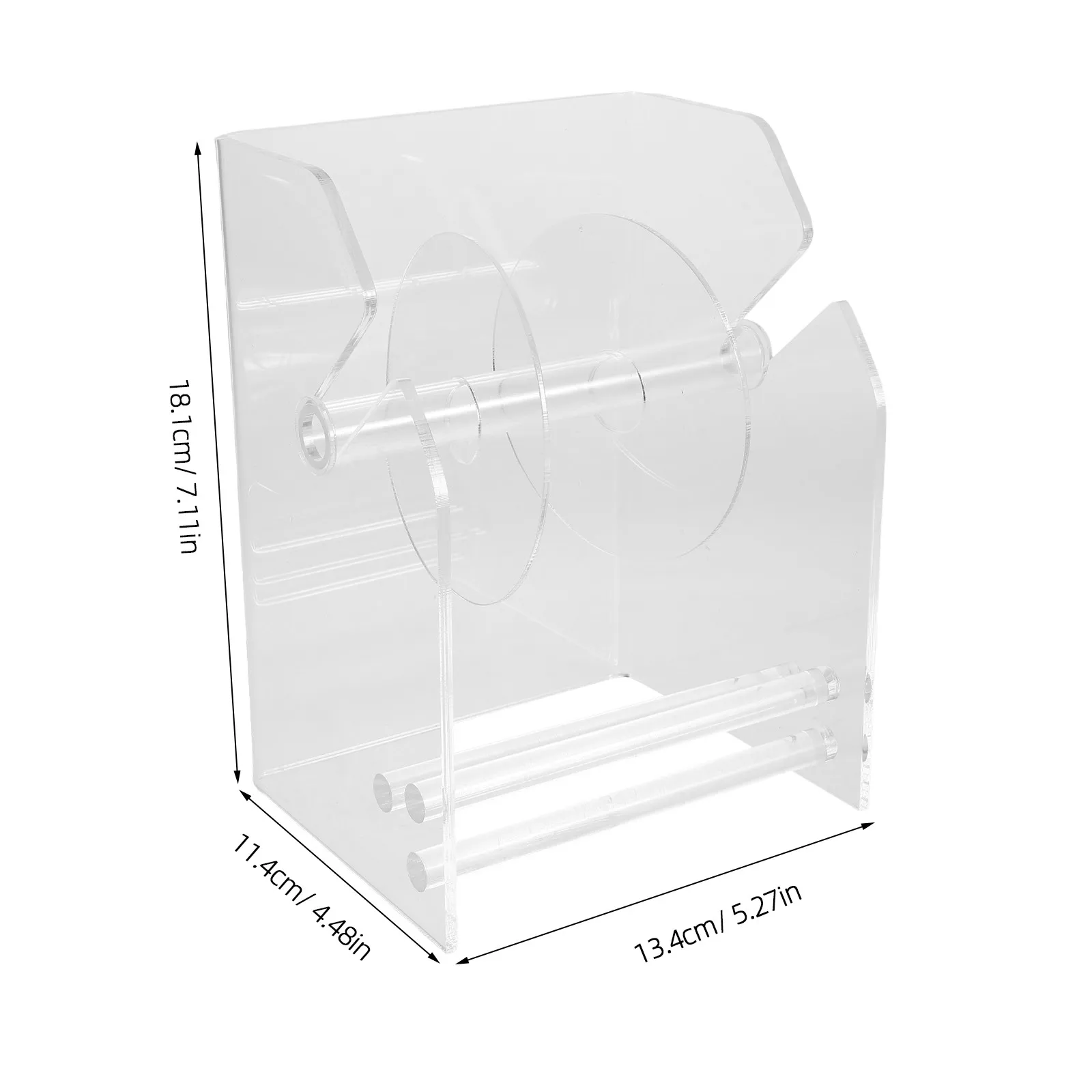 Acrylic Desktop Label Dispenser Holder Organizer For Storage Cashier Tape Labels Clear Sticker