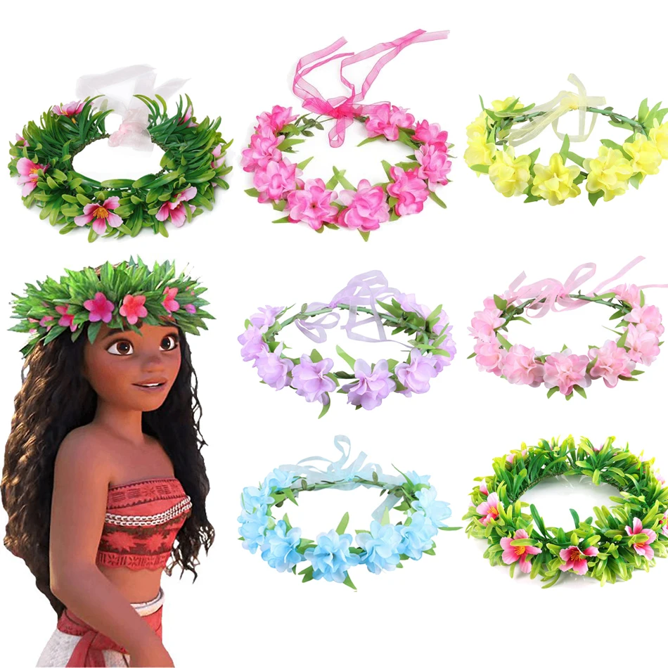 Party Games Moana - إكليل موانا الأخضر، إكسسوارات شعر نسائية،