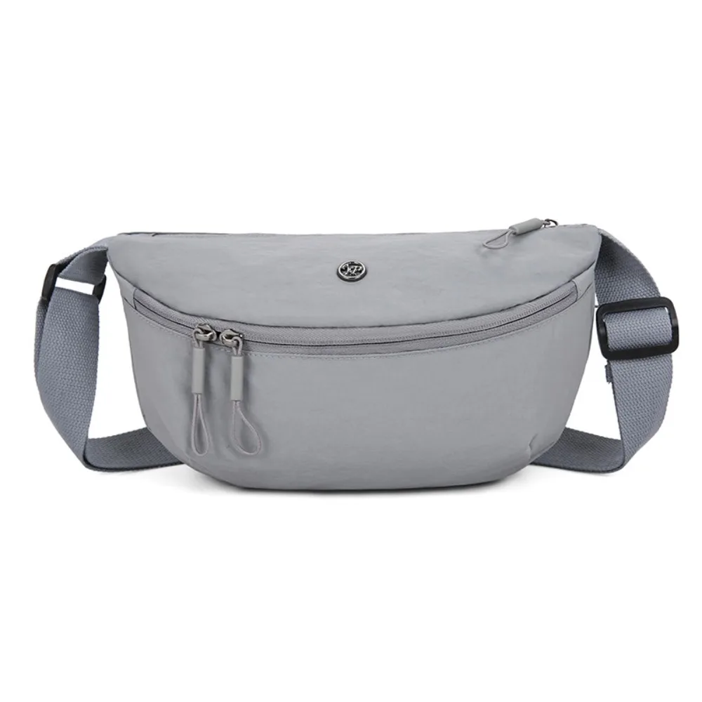 

Casual Nylon Shoulder Bag Large Capacity Solid Color Oxford Cloth Crossbody Bag Wide Shoulder Strap Messenger Bag Dumpling Bag