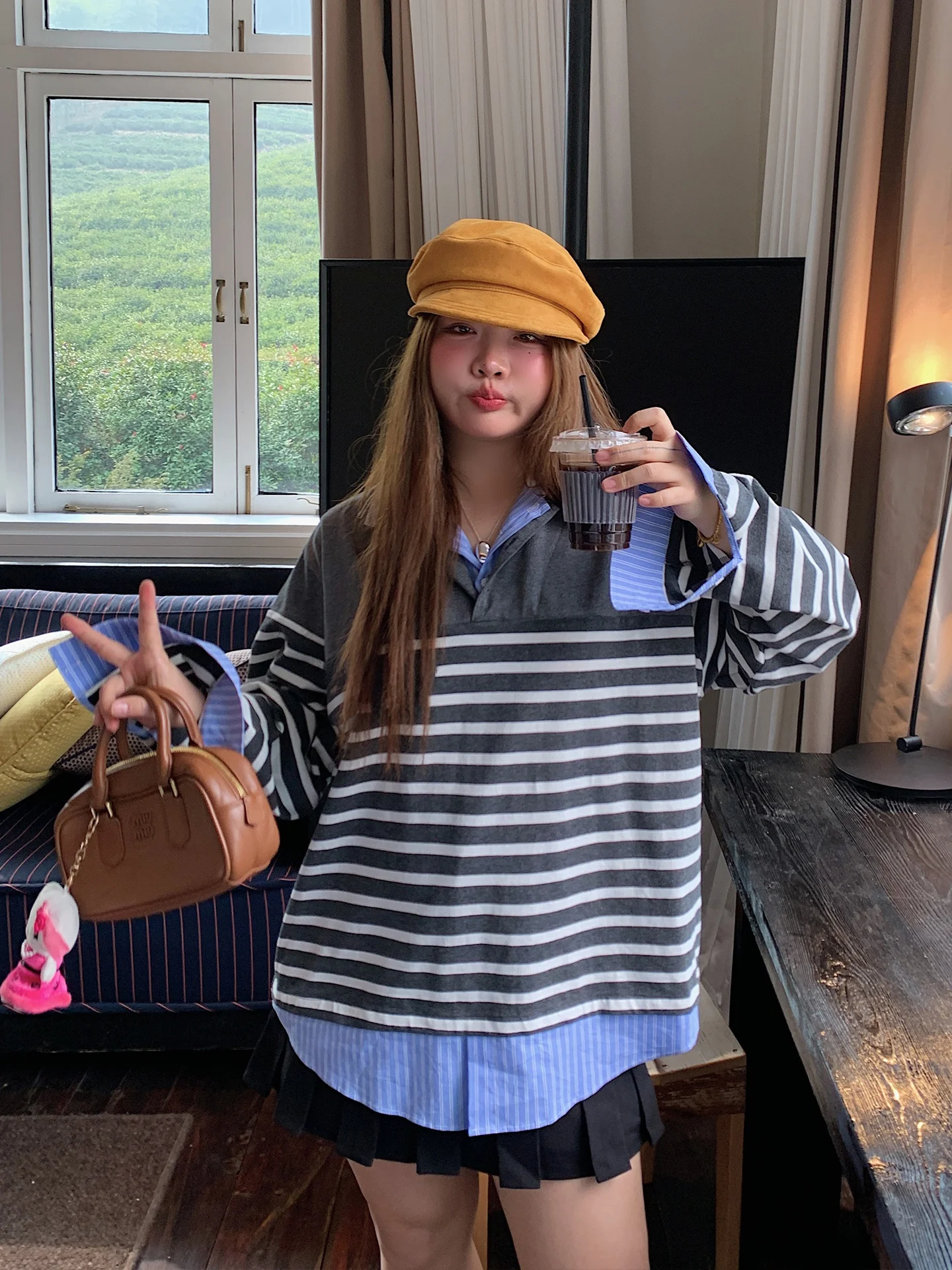 

Dazi Women's Neck T-Shirt Striped Color Block Spring 2026 Casual Loose Fit Cotton Short Sleeve round Neck Top
