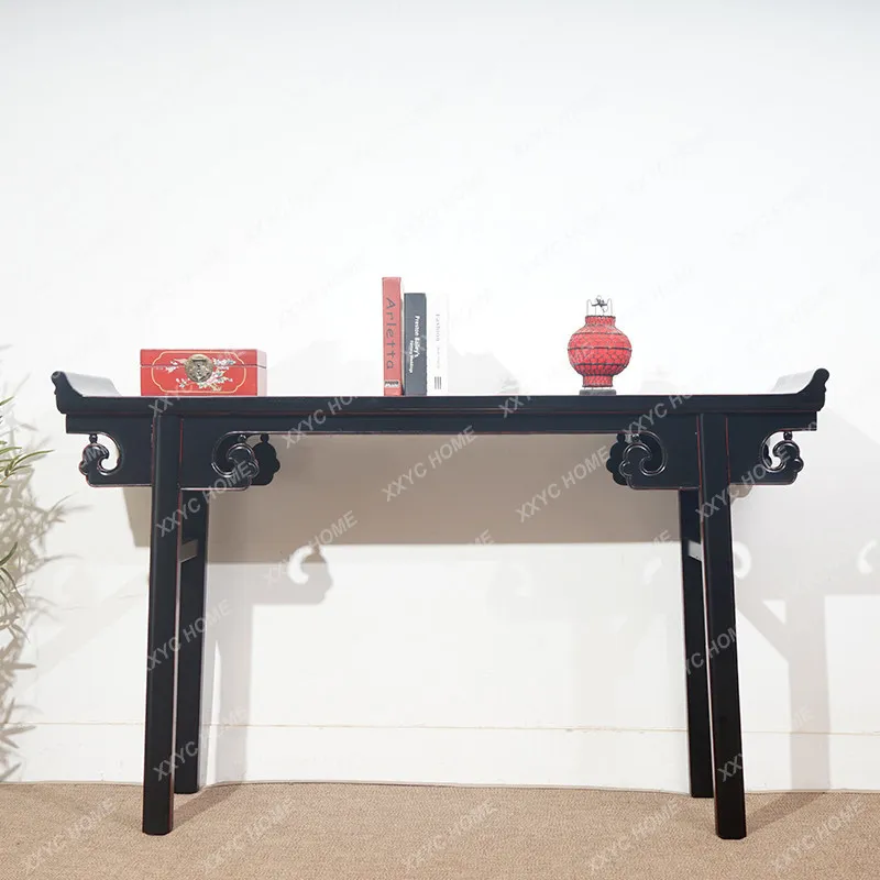 Retro entrance table Chinese living room solid wood entrance cabinet antique table Buddhist table household upturned case desk