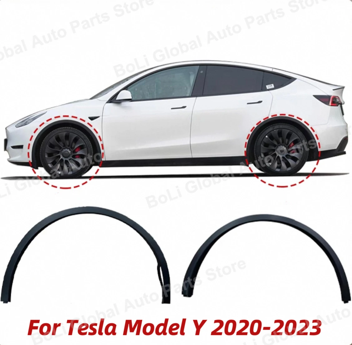 For Tesla Model Y 2020-2023 Front Rear Wheel Eyebrow Molding Fender Decoration Protective Cover Car Accessories