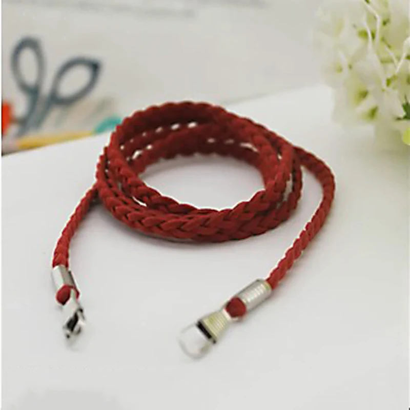 Fashion Woven Bag Chain Strap Thin Bag Handle Belt Velvet Rope Solid Color Chain Handbag Shoulder Replacement Bag Accessories