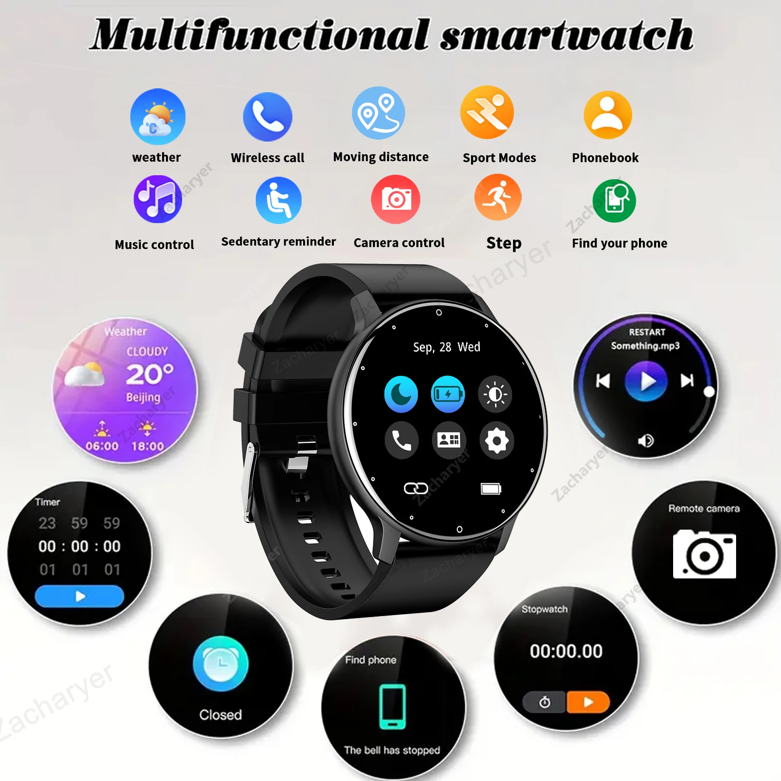 HOT New full touch screen smart watch, multifunctional smart sports watch, can answer and make calls, and has message reminders