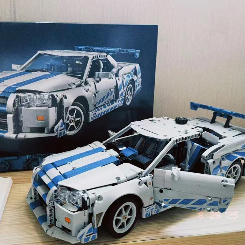 مجموعة ميكانيكية جديدة لعام 2025 "الله الحرب" GT-R34 مجموعة نماذج سيارة رياضية، هدية عيد ميلاد، هدية عيد الميلاد، ألعاب تعليمية