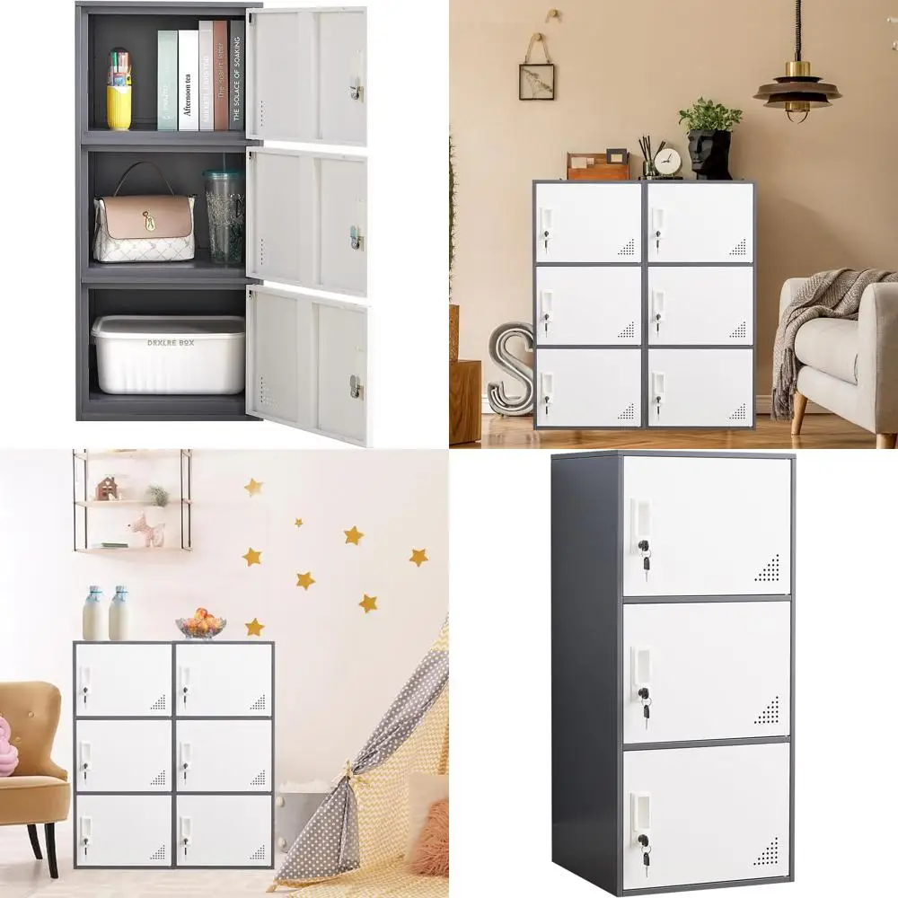 

3-Door Steel Locker Cabinet for Home, Office, and School Storage