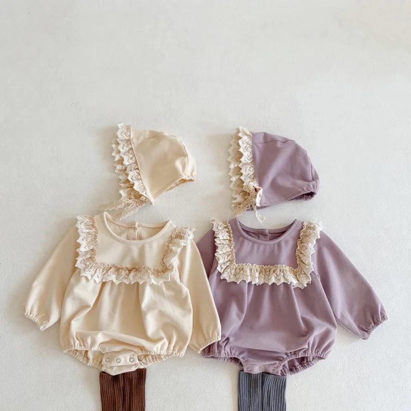 

Long-sleeve Baby Girls Romper for Children's Cute One-piece Suit Clothing Princess Kids Triangle Halo Climbing Clothes Jumpsuit