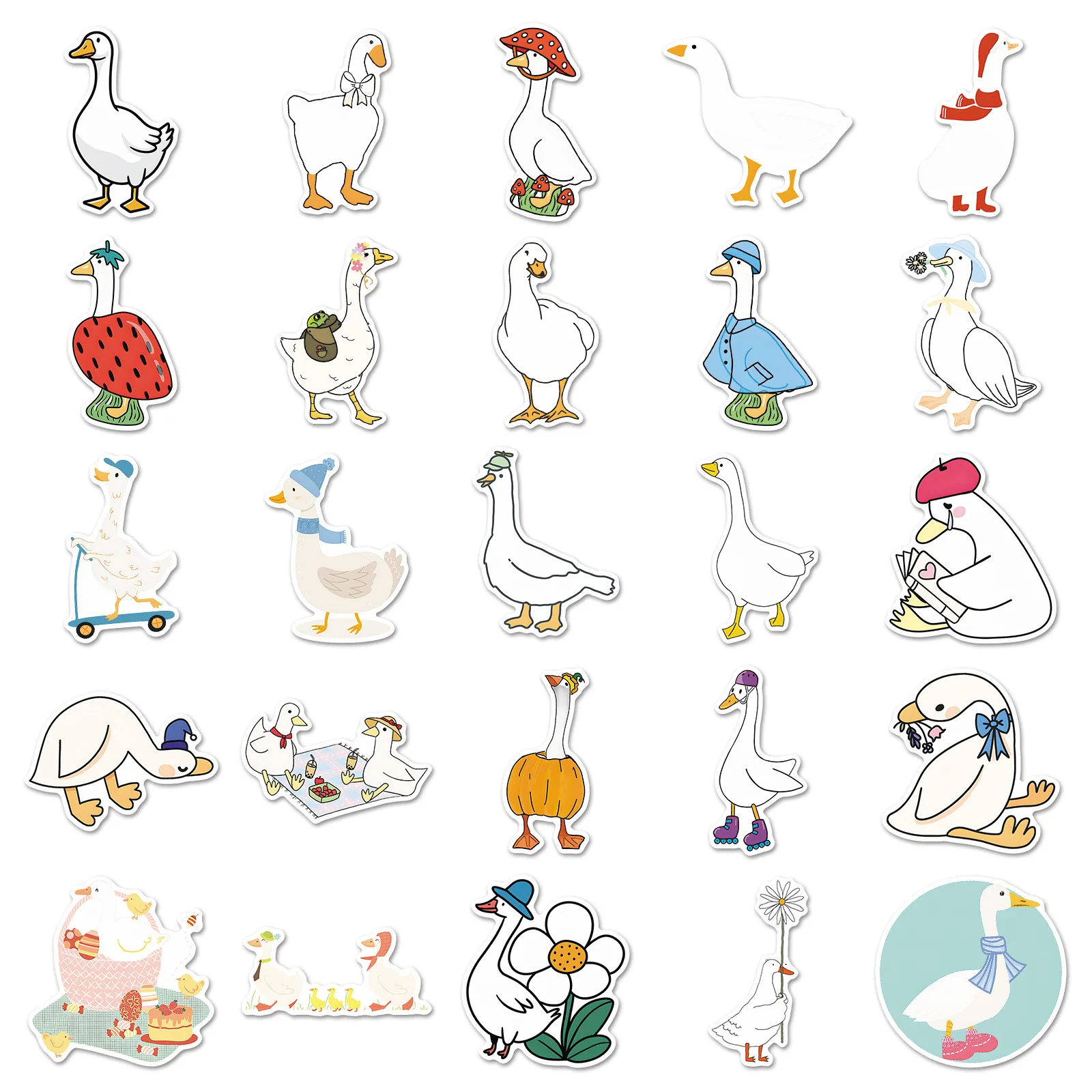 50PCS Naughty Goose Stickers Kawaii Animal DIY Kids Toys Sticker Fridge Luggage Laptop Guitar Car Bike Skateboard Decals Toy