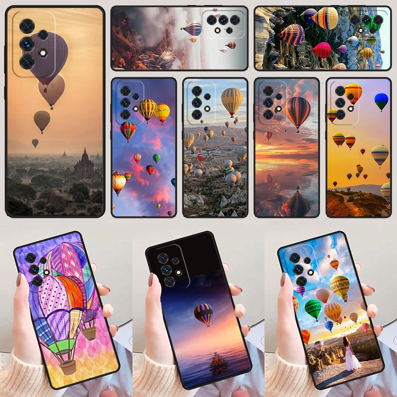 Hot Air Balloons Sunset For Samsung Galaxy A52 A72 A73 A20e A21S A50 A70 A11 A12 A42 A31 A40 A51 A71 A32 A80 A91 Phone Case