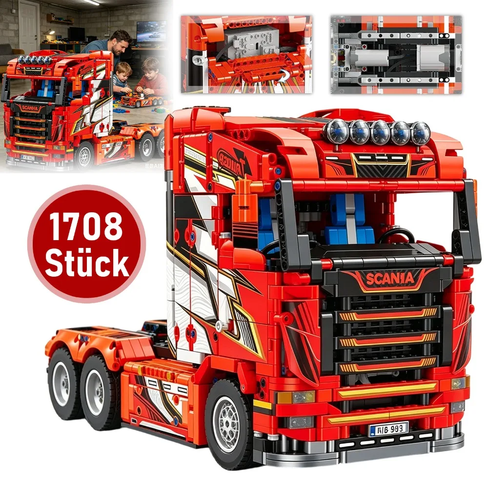 1708-teiliges LKW-Montagemodell-Set – STEM-Technikspielzeug, kreativer Modellbausatz, mit Gedenk- und Sammlerwert, ein tolles Weihnachtsgeschenk
