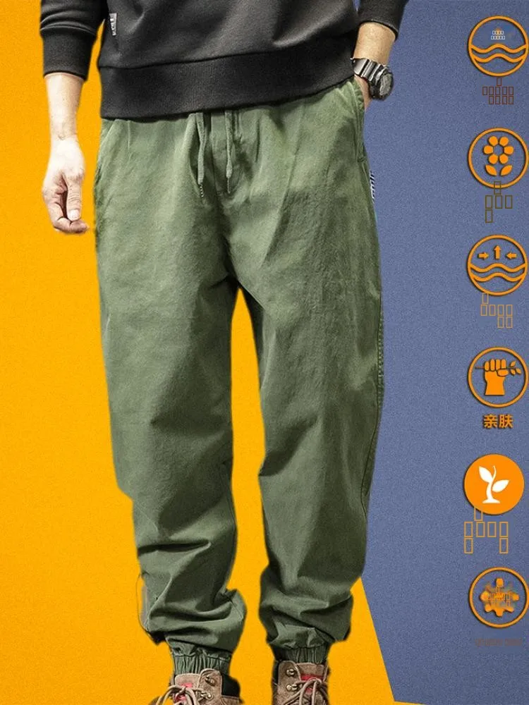 

Высококачественные эластичные мужские повседневные брюки свободного прямого кроя в американском стиле, осенне-зимние новые рабочие брюки для мужчин