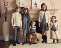 AS-Vêtements Shabbos bleus pour filles et garçons, 2024 coton, collection de vêtements College, laine douce, tricotés, assortis pour la famille, aspect grille, 100%