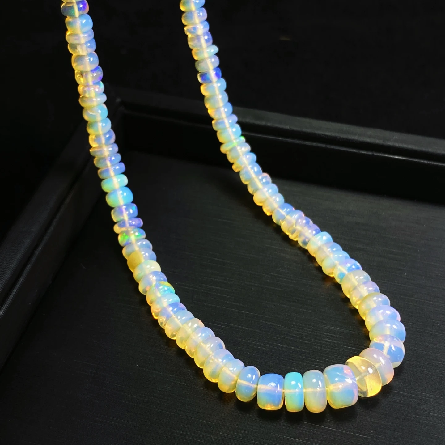 

Genuine Natural Colorful Opal Necklace Clear Round Beads Pendant 4.6*7.5mm Women Man Reiki Colorful Opal Pendant Jewelry AAAAAA