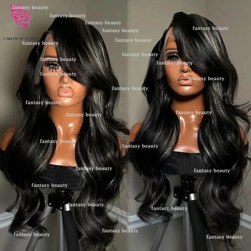 Highlights Silver Body Wave 100% Remy Martin Hair Black 26 