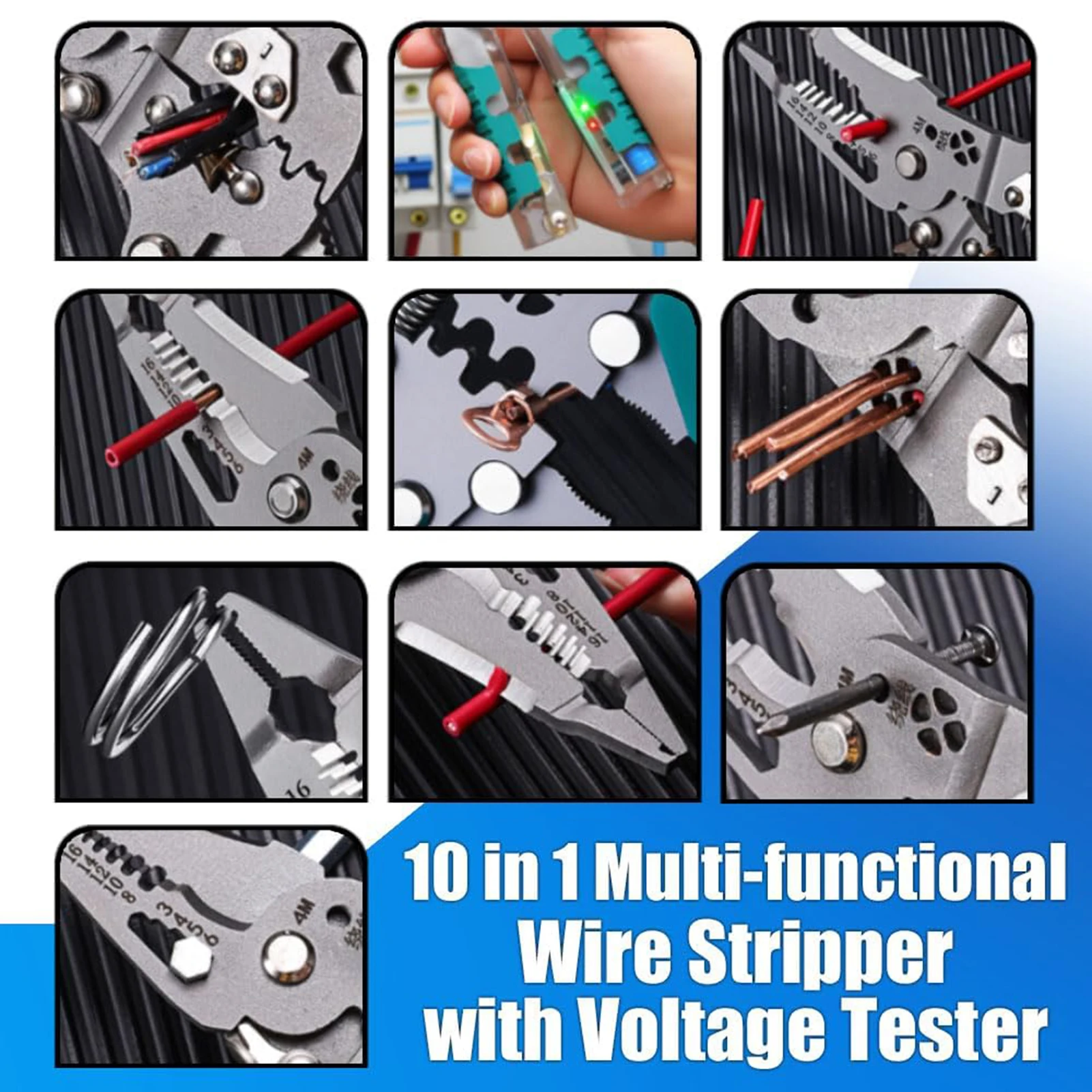 電圧テスター付きワイヤーストリッパー、産業用および家庭用自動ケーブル剥離ツール