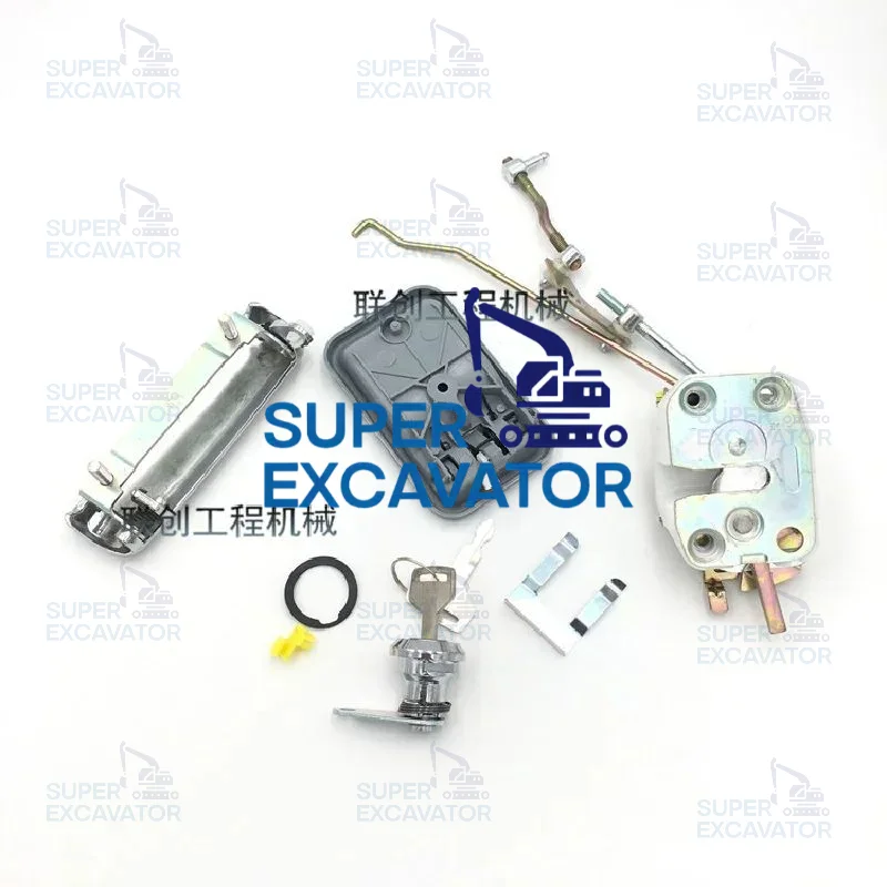 

For Kobelco SK60 SK100 SK120 SK200-5 Door lock of Cab Assembly exterior handle lock cylinder lock block excavator Parts