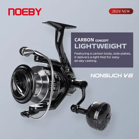 Noeby carretel de pesca giratório de carbono, série 2500 3000 4000, arrasto máximo de 7kg, relação de engrenagem leve 6.2:1, carretel de pesca de alumínio